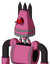 Pink Robot With Cone Head And Angry Cyclops Eye And Three Dark Spikes
