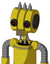Yellow Droid With Multi-Toroid Head And Vent Mouth And Black Glowing Red Eyes And Three Spiked