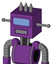 Purple Automaton With Box Head And Square Mouth And Large Blue Visor Eye And Three Spiked