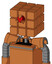 Orange Droid With Cube Head And Angry Cyclops Eye
