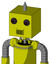 Yellow Robot With Box Head And Speakers Mouth And Red Eyed And Spike Tip