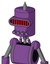 Purple Automaton With Cylinder Head And Pipes Mouth And Visor Eye And Spike Tip