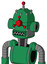 Green Automaton With Dome Head And Square Mouth And Cyclops Compound Eyes And Single Led Antenna