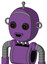 Purple Automaton With Bubble Head And Happy Mouth And Black Glowing Red Eyes And Single Antenna