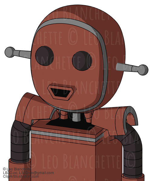 Brown Droid With Bubble Head And Happy Mouth And Two Eyes #22622