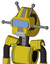 Yellow Droid With Droid Head And Teeth Mouth And Large Blue Visor Eye And Double Antenna