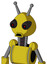 Yellow Droid With Rounded Head And Sad Mouth And Black Glowing Red Eyes And Double Antenna