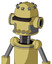 Yellow Droid With Dome Head And Pipes Mouth And Black Visor Cyclops