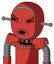 Tomato-Red Droid With Bubble Head And Round Mouth And Angry Eyes