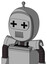 White Automaton With Bubble Head And Vent Mouth And Plus Sign Eyes And Single Antenna