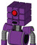 Purple Automaton With Cube Head And Round Mouth And Cyclops Eye