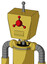 Yellow Droid With Box Head And Toothy Mouth And Cyclops Compound Eyes And Single Antenna