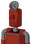 Red Automaton With Cylinder Head And Speakers Mouth And Angry Cyclops Eye And Radar Dish Hat
