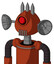 Orange Robot With Rounded Head And Vent Mouth And Cyclops Eye And Three Spiked