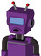 Purple Automaton With Box Head And Round Mouth And Large Blue Visor Eye And Double Led Antenna