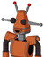 Orange Mech With Cone Head And Happy Mouth And Two Eyes And Double Led Antenna