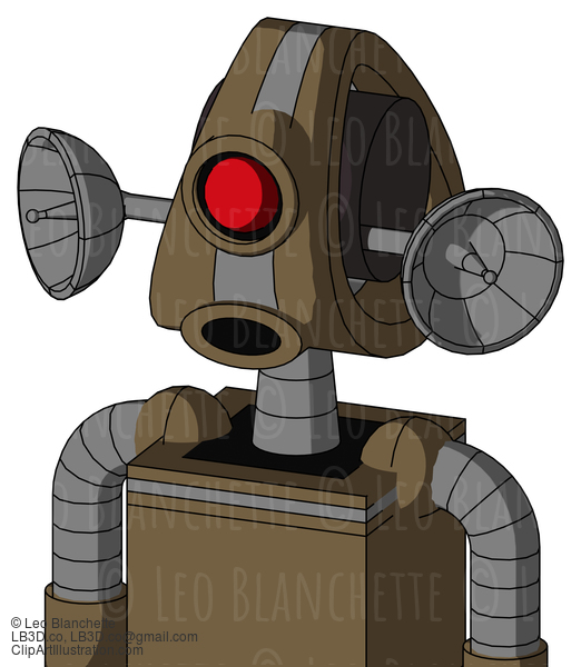 Cardboard Robot With Droid Head And Round Mouth And Cyclops Eye #22680