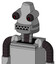 White Automaton With Cone Head And Square Mouth And Red Eyed