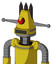 Yellow Droid With Cone Head And Square Mouth And Angry Cyclops And Three Dark Spikes