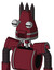 Red Droid With Cone Head And Speakers Mouth And Two Eyes And Three Dark Spikes