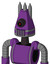Purple Automaton With Cone Head And Vent Mouth And Black Cyclops Eye And Three Spiked