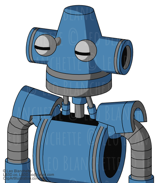 Blue Robot With Cone Head And Two Eyes #22708