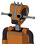 Orange Robot With Droid Head And Dark Tooth Mouth And Two Eyes And Three Spiked