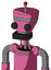 Pink Robot With Vase Head And Keyboard Mouth And Two Eyes And Single Led Antenna