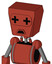 Red Automaton With Box Head And Sad Mouth And Plus Sign Eyes