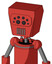 Tomato-Red Droid With Box Head And Vent Mouth And Bug Eyes
