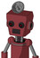 Red Mech With Box Head And Dark Tooth Mouth And Black Glowing Red Eyes And Radar Dish Hat