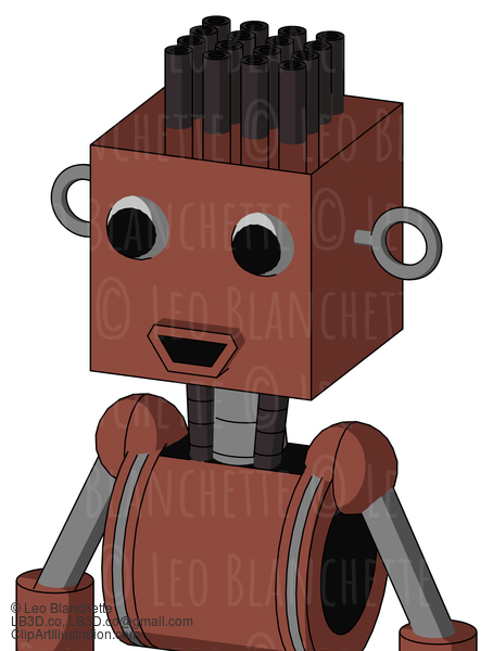 Brown Droid With Box Head And Happy Mouth And Two Eyes And Pipe Hair #22744