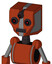 Orange Robot With Mechanical Head And Dark Tooth Mouth And Three-Eyed