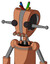 Peach Robot With Droid Head And Pipes Mouth And Two Eyes And Wire Hair