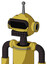Yellow Droid With Rounded Head And Keyboard Mouth And Black Visor Eye And Single Antenna