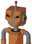 Orange Droid With Mechanical Head And Angry Eyes And Single Led Antenna
