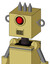 Yellow Droid With Box Head And Speakers Mouth And Cyclops Eye And Three Spiked