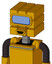 Yellow Robot With Cube Head And Happy Mouth And Large Blue Visor Eye