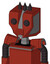 Red Automaton With Mechanical Head And Speakers Mouth And Two Eyes And Three Dark Spikes
