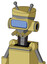 Yellow Droid With Vase Head And Pipes Mouth And Large Blue Visor Eye And Double Antenna