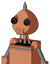 Peach Robot With Rounded Head And Speakers Mouth And Red Eyed And Spike Tip