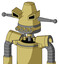 Yellow Droid With Cone Head And Pipes Mouth And Angry Eyes