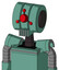 Green Mech With Multi-Toroid Head And Vent Mouth And Cyclops Compound Eyes