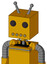 Yellow Robot With Box Head And Pipes Mouth And Two Eyes And Double Antenna