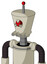 Tan Mech With Cylinder-Conic Head And Pipes Mouth And Angry Cyclops Eye And Single Led Antenna