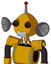 Yellow Robot With Rounded Head And Teeth Mouth And Red Eyed And Single Led Antenna