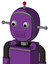 Purple Automaton With Bubble Head And Toothy Mouth And Two Eyes And Single Led Antenna
