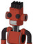 Red Automaton With Cylinder Head And Teeth Mouth And Two Eyes And Pipe Hair