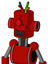Red Mech With Cylinder Head And Dark Tooth Mouth And Cyclops Compound Eyes And Wire Hair