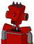 Red Mech With Cylinder-Conic Head And Speakers Mouth And Angry Cyclops And Three Dark Spikes